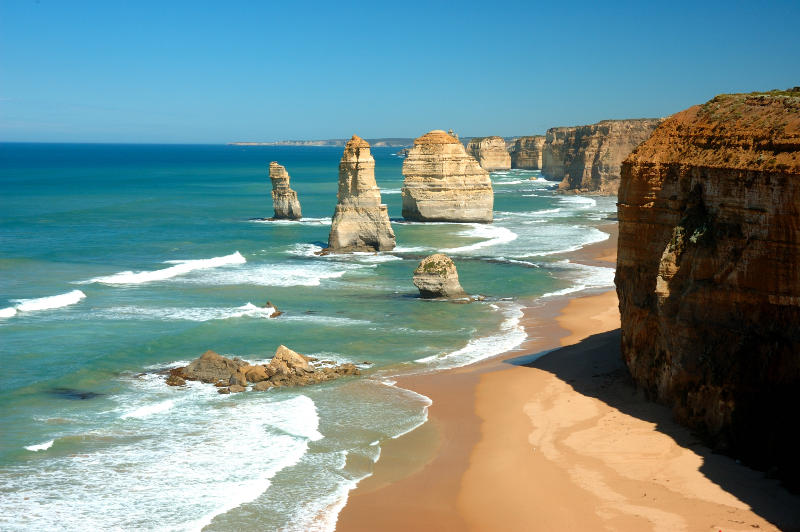 A view of  the Twelve Apostles limestone formations